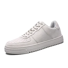 

Men Flat Shoes Mens Pu Leather Casual Lace Up Board Shoes White Black Walking Sneakers Male Lightweight Breathable Tennis Shoes