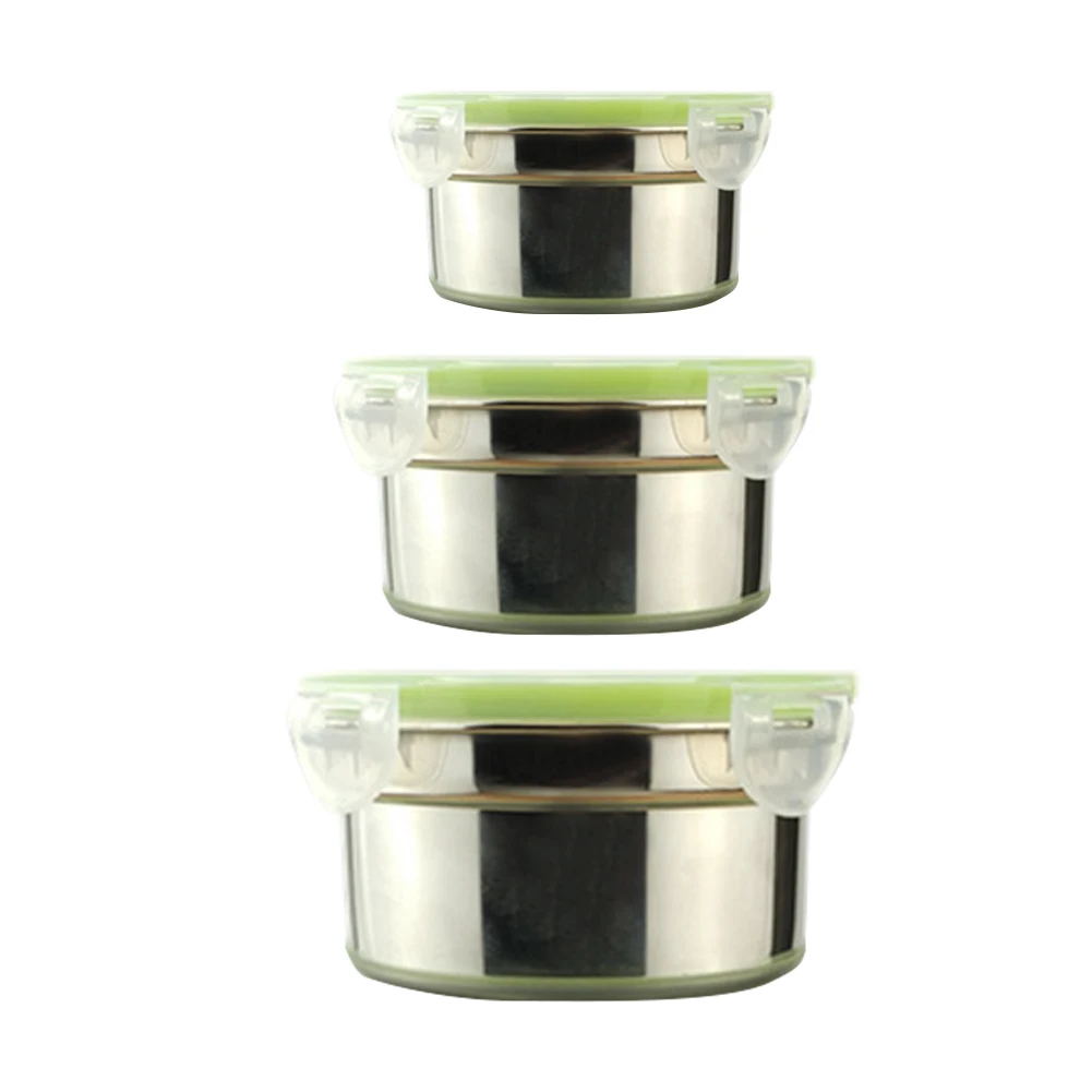 

1Pc Stainless Steel Mixing Bowl Fresh-Keeping Crisper Visible Sealed Preservation Box Bowl Lunch Box Fermentation Kitchen Pot