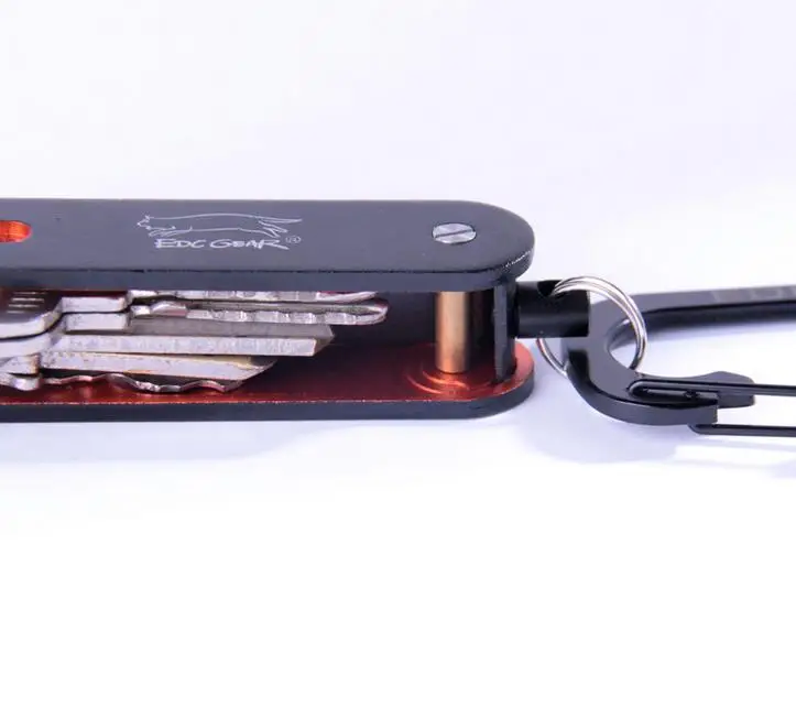 EDCGEAR высококачественный ключ из алюминиевого сплава Органайзер держатель папка брелок для ключей с карабином Карманный edc-инструмент, наружные комплекты кемпинга