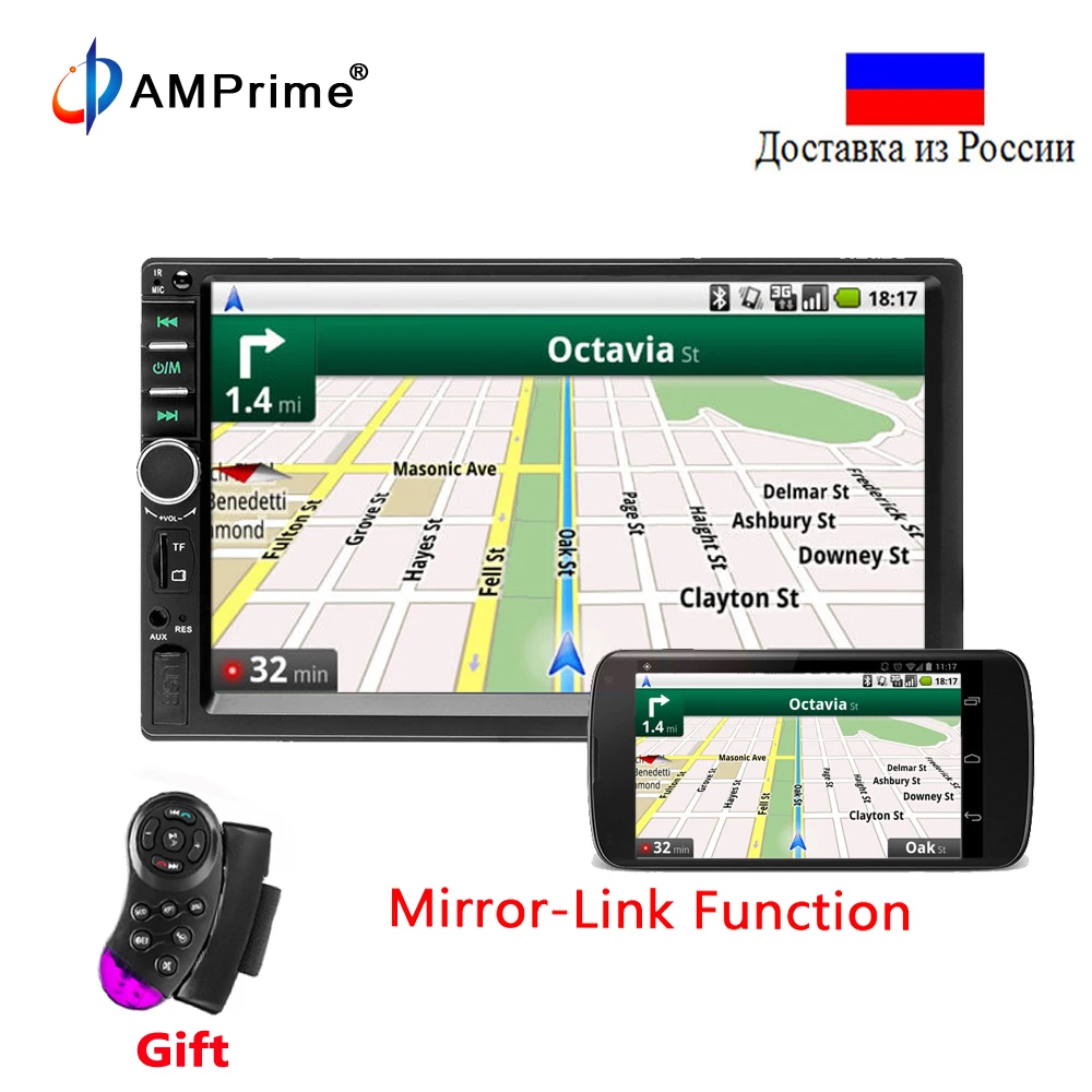 

AMPrime 7018B Autoradio Mirror Link 2Din Car Radio Touch Screen Audio Radio Bluetooth Video MP5 Multimedia Player Support Camera