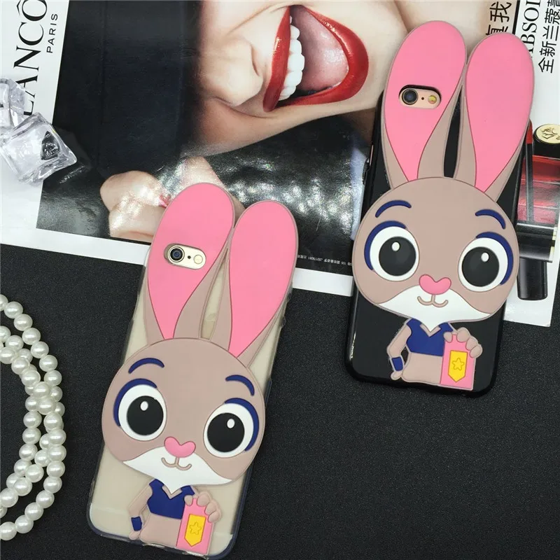 Lovely Cartoon Rabbit Case for Leagoo Kiicaa Power Soft TPU Phone Cases Back Cover 3D Funda Pink Coque Capa