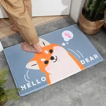 Домашние толстые фланелевые полоски для спальни ванной двери водопоглощение ванной Противоскользящие коврики мультяшный коврик