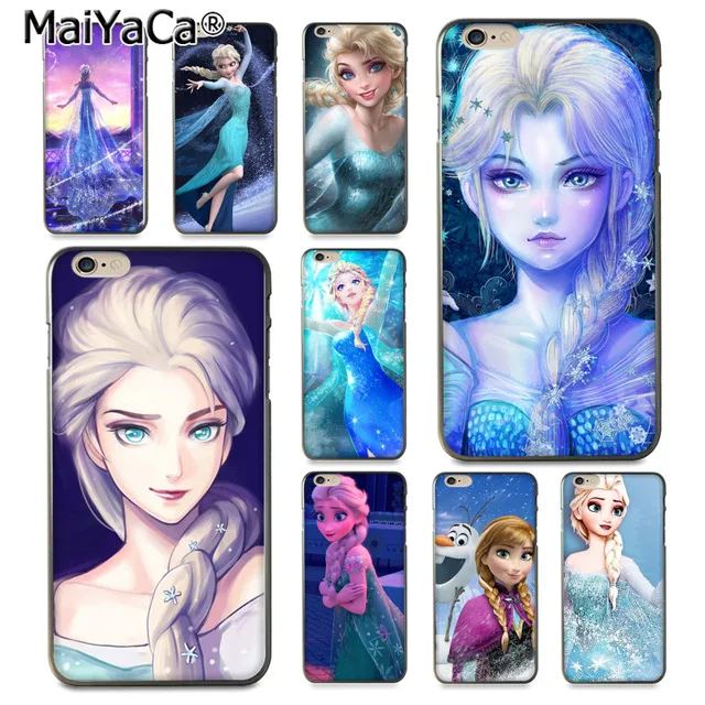 MaiYaCa Снежная королева Эльза окрашенные для iPhone 4S 6S 7 8 Plus X XR XS MAX Samsung черный мягкий