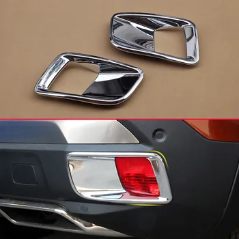 

2Pcs Bright Silver Car Styling Rear Fog Light Covers For Peugeot 3008 GT MK2 2017 2018 Glossy Chrome Bumper Reflector Overlay