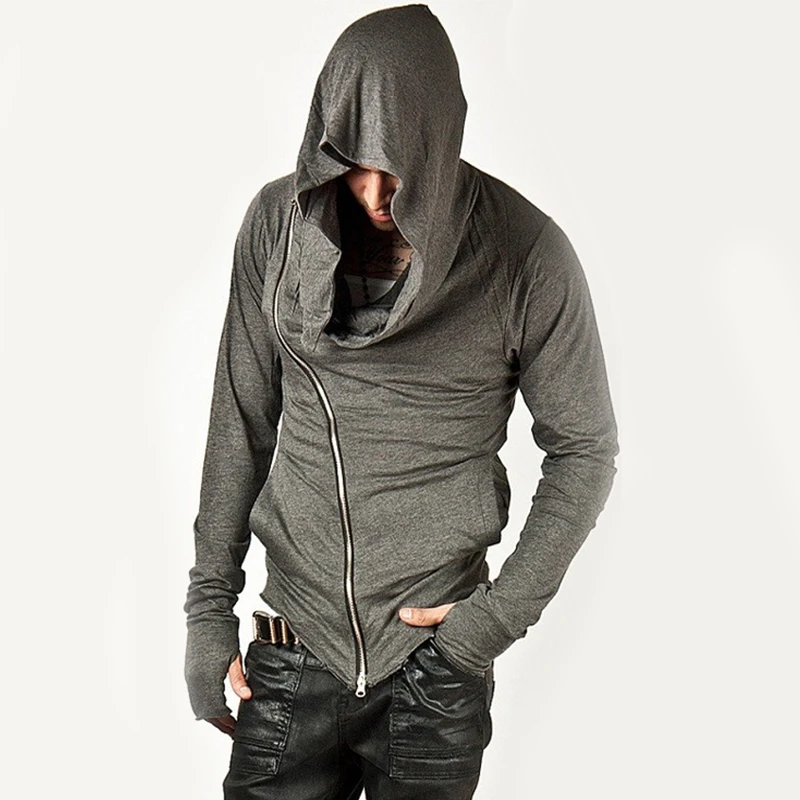Fashion Men Assassins Creed Hoodies Hooded Zipper Long
