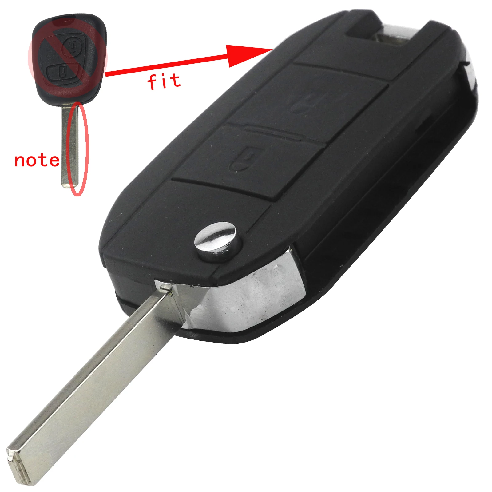 2 Buttons Remote Car Key Cover For Peugeot 307 Modified Flip Remote Key