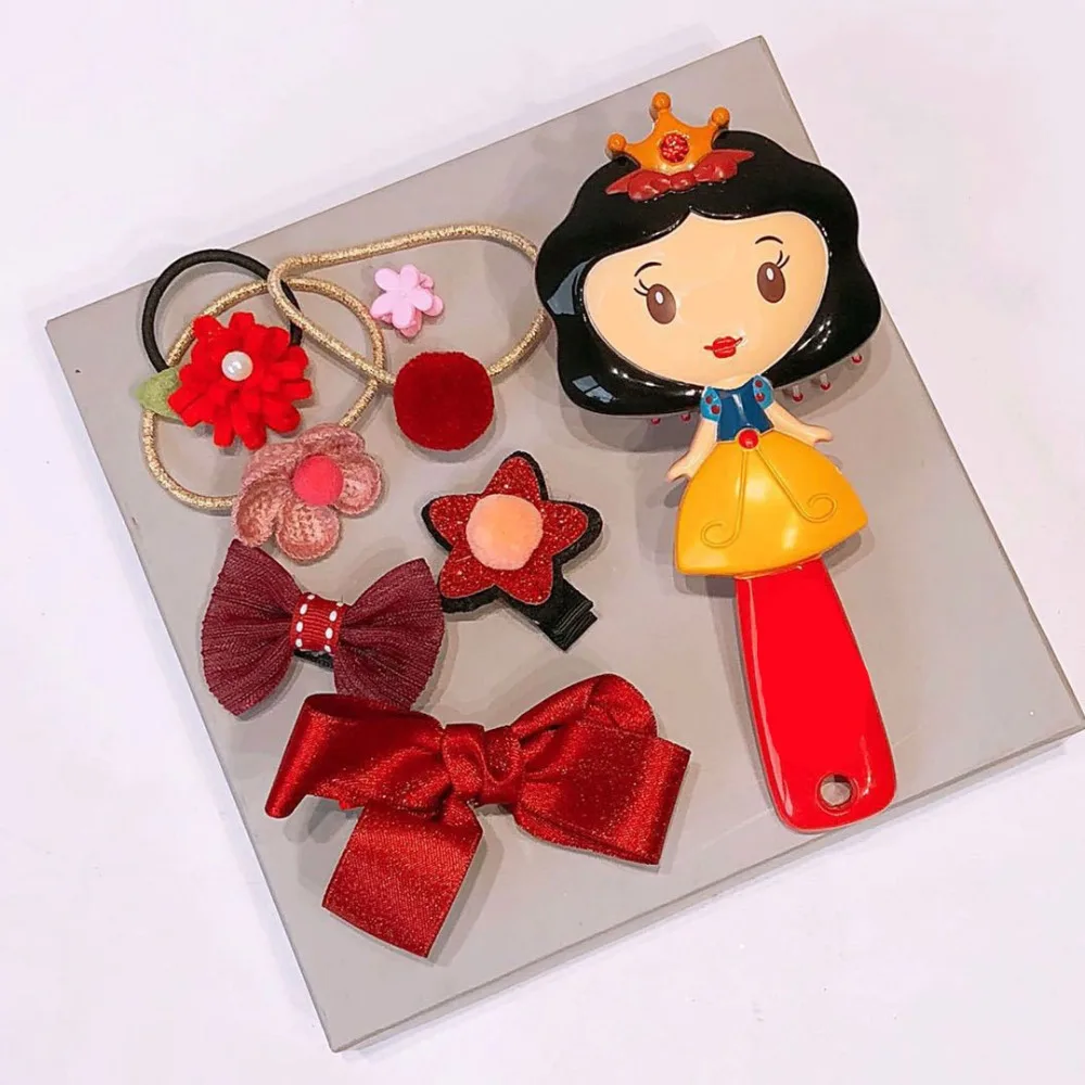 Disney Comb Cartoon Princess Comb Set The Frozen Elsa Snow White Ariel Headwear Head rope Set New Year Christmas Lovely Gift Disney Comb Cartoon Princess Comb Set The Frozen Elsa Snow White Ariel Headwear Head rope Set New Year Christmas Lovely Gift