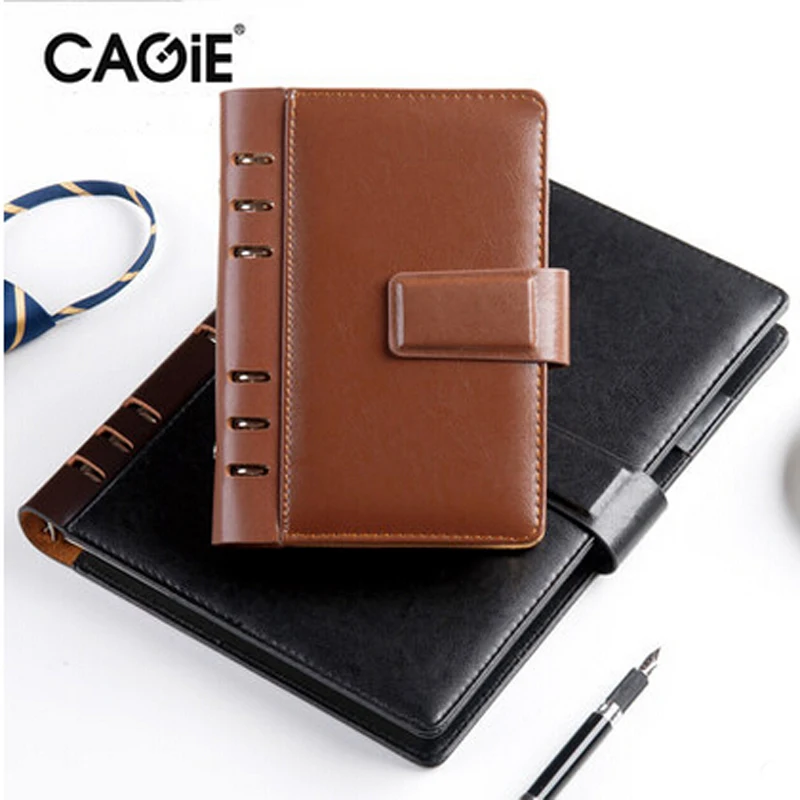 CAGIE Винтаж a5 Binder Кожа тетрадь недатированный календари пуля журнал поставки Filofax