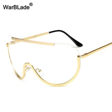 Негабаритные солнцезащитные очки большая оправа сплав сплошной сексуальный крутой Солнцезащитные очки женские золотые прозрачные очки градиентные оттенки WarBLade