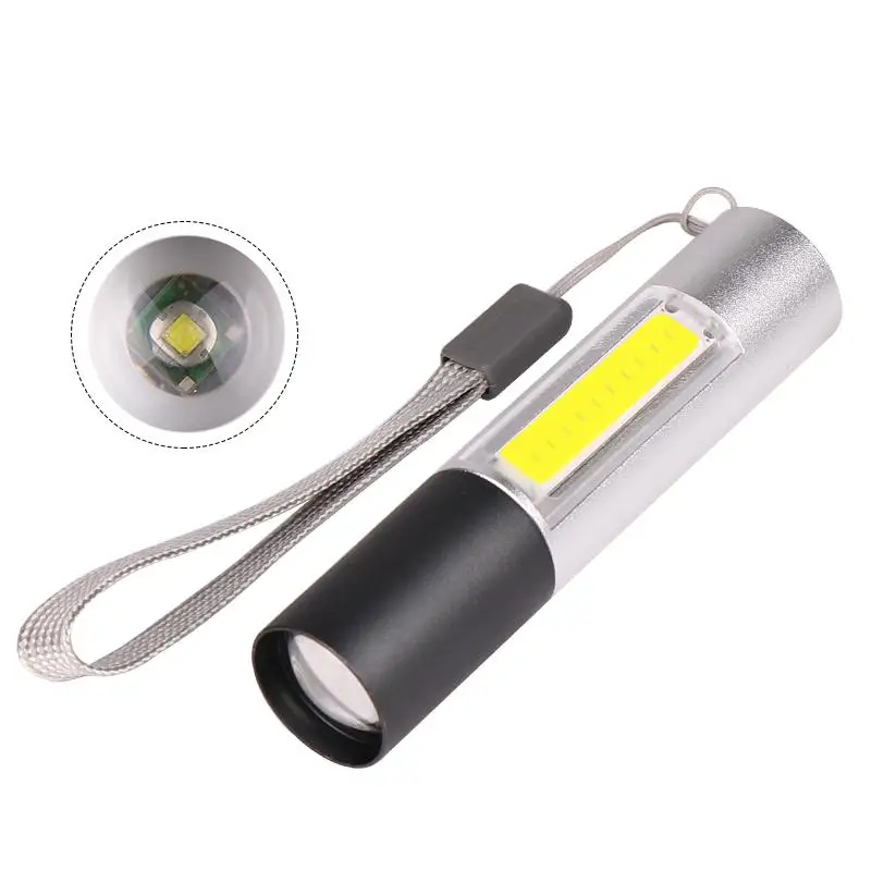 Светодиодный XPE+ COB Мини Портативный USB Перезаряжаемый светильник-вспышка с подвесным канатом 3 режима Масштабируемая яркость вспышка светильник фонарь