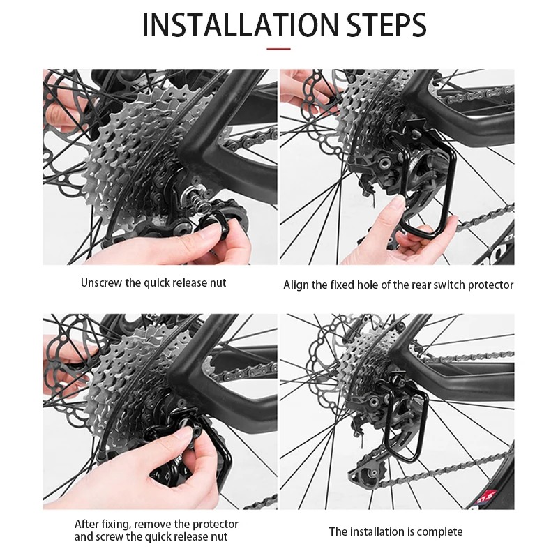 Задний велосипедный протектор, регулируемый стальной черный велосипедный горный велосипедный переключатель, цепь, защита для езды на велосипеде
