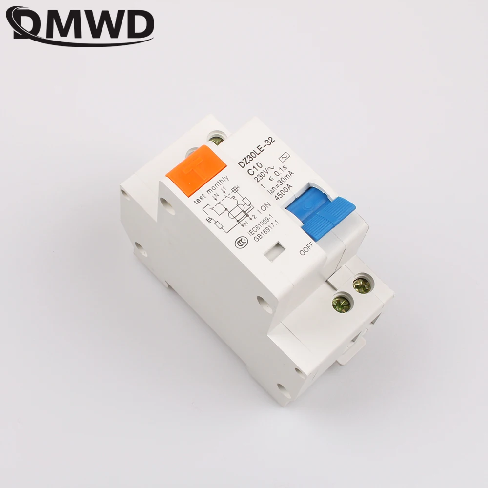 

DMWD DPNL DZ30LE-32 1P+N 10A 230V~ 50HZ/60HZ Residual Current Circuit Breaker With Over Current And Leakage Protection RCBO