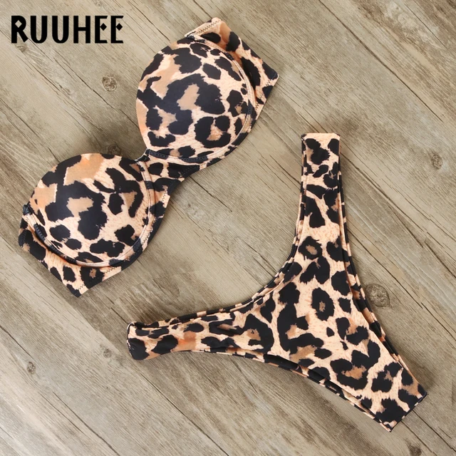 {Excellent|Wonderfull|Very Good|Very Recommended} RUUHEE Bikini Swimwear Women Swimsuit 2019 Leopard Brazilian Bikini Set Push Up Bathing Suit Female Summer Beach Wear Biquini Special Offers