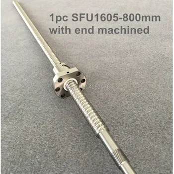 

Ballscrew SFU1605 800mm ball screw with flange single ball nut BK/BF12 end machined CNC parts