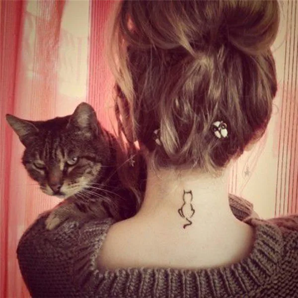 hc1133 Étanche temporaire tatouage autocollants chat de bande