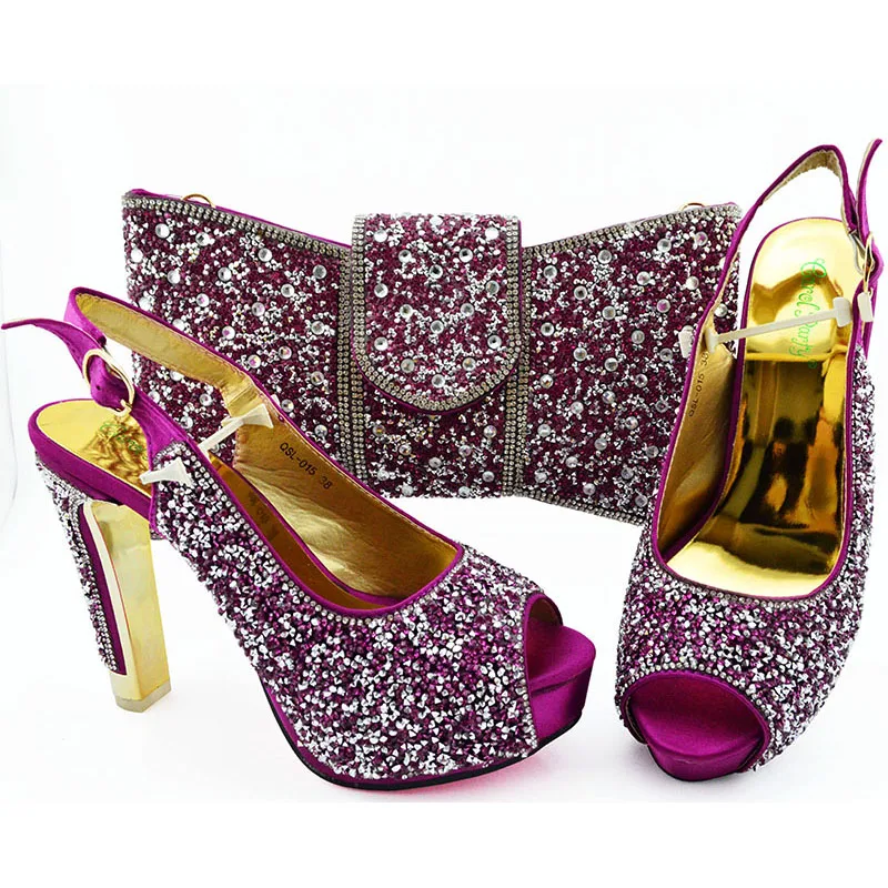 Magenta African shoe and bag set Italian shoe with matching bag best ...