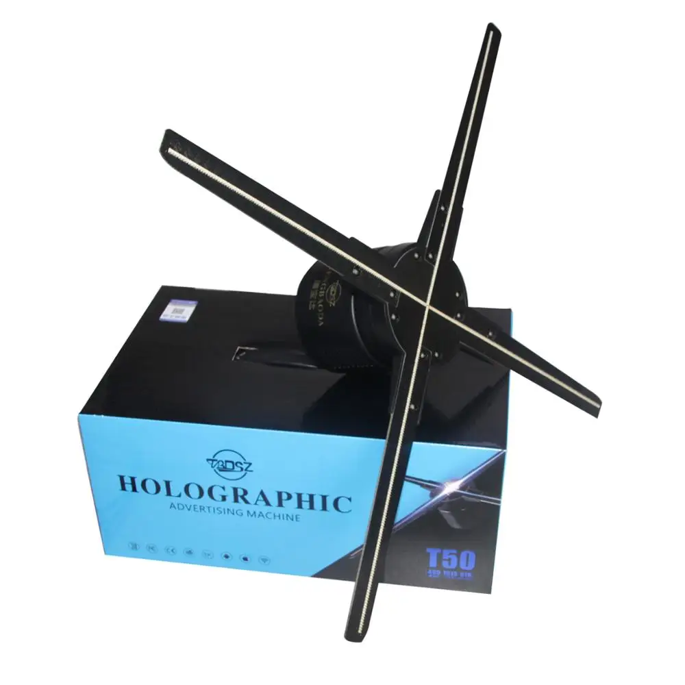 50CM 4 fan hologram fan light with wifi control 3D Hologram Advertising Display LED Holographic air fan Imaging for holiday shop 50CM 4 fan hologram fan light with wifi control 3D Hologram Advertising Display LED Holographic air fan Imaging for holiday shop