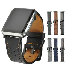 Genuine leather watchband strap For Apple Watch band 42mm/38mm & Crazy horse leather bracelet wrist belt for iwatch 3/2/1 series