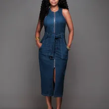 jean dress with zipper