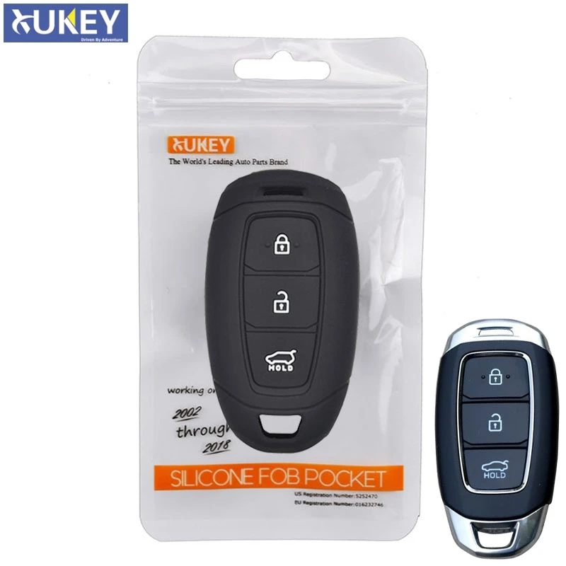 

For Hyundai Solaris i30 Elantra Ix35 Tucson Accent Santa Fe Azera Verna 2017 2018 Silicone Remote Key Case Fob Shell Skin Cover
