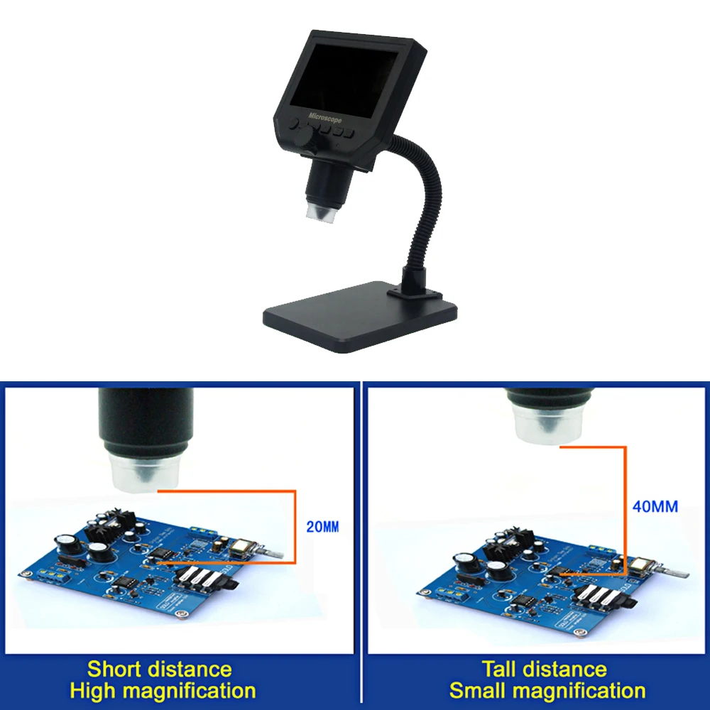 Портативный цифровой микроскоп 4," lcd электронные HD видео микроскопы USB эндоскоп Лупа камера Универсальный Al-alloy Stent