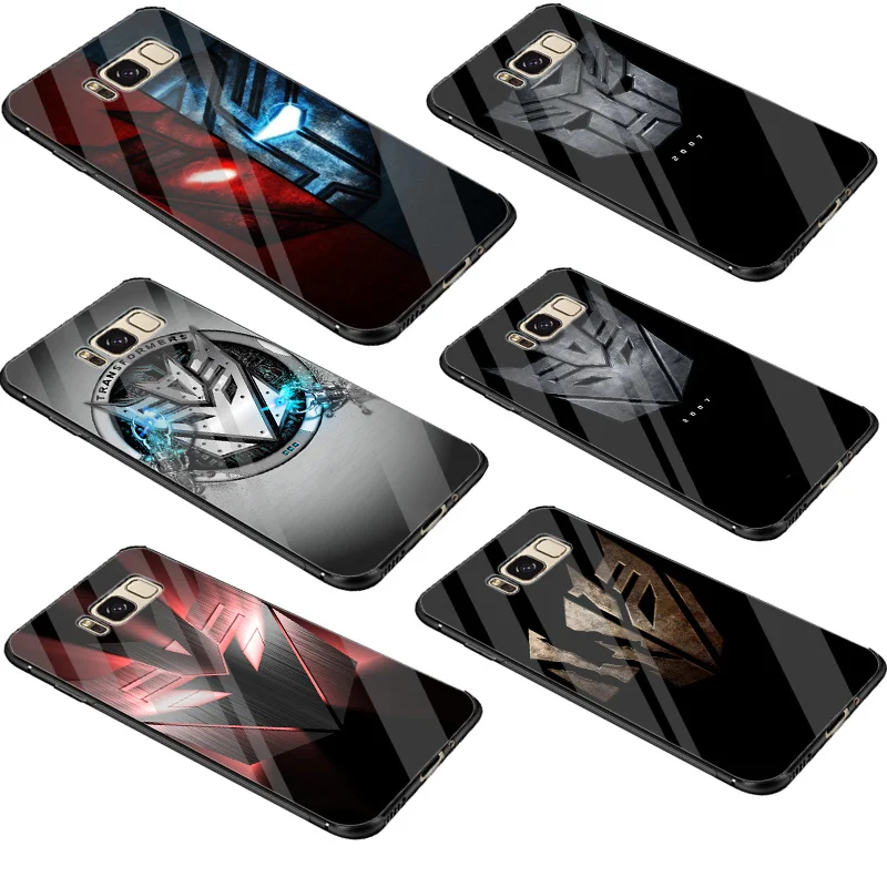 

Gerleek Transformers Logo Glass Case For Samsung Galaxy S7 Edge S8 S9 Plus Note 8 9 S10 Cover Bag