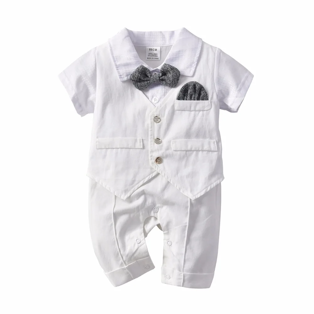 baby boy white romper suit