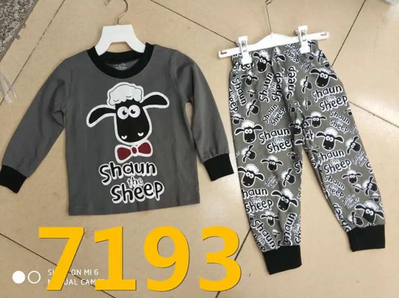 Детские пижамные комплекты с синей овечкой детский комплект одежды из 2 предметов футболки с рукавами и брюки Одежда для мальчиков Пижама для младенцев, bebe