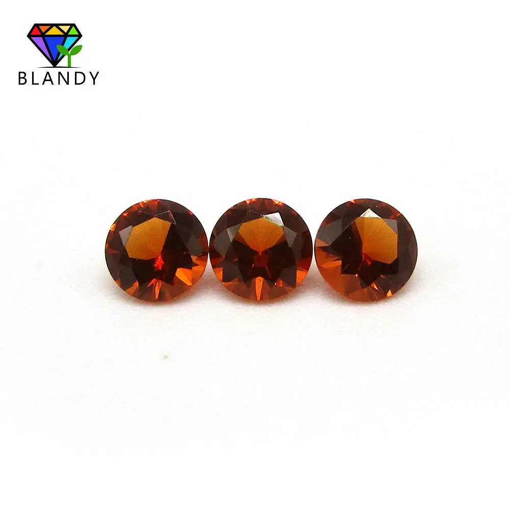 

Factory Price 5A 1000pcs/lot 0.8-3.0mm Round Brilliant Cut Garnet Spessartine Nano Stone Synthetic Gems For Jewelry