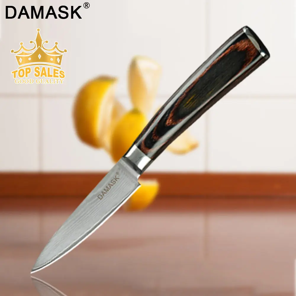 C 3.5 Paring Knife Дамасский нож из дамасской стали 3," Paring 5" утилита японский дамасский кухонный нож супер Острый кухонный топорик кухонные аксессуары - Цвет: C 3.5 Paring Knife