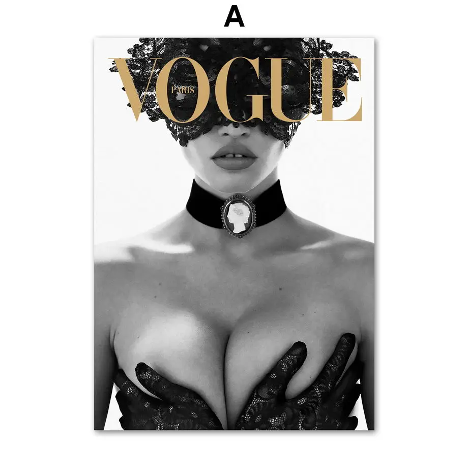 Vogue, сексуальная девушка, на высоком каблуке, книга, настенная живопись, холст, мода, скандинавские плакаты и принты, настенные картины для декора гостиной - Цвет: A