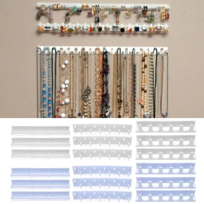 

9pcs/set Jewelry Display Hanging Earring Necklace Ring Hanger Holder Rack Sticky Hooks Ornaments Display