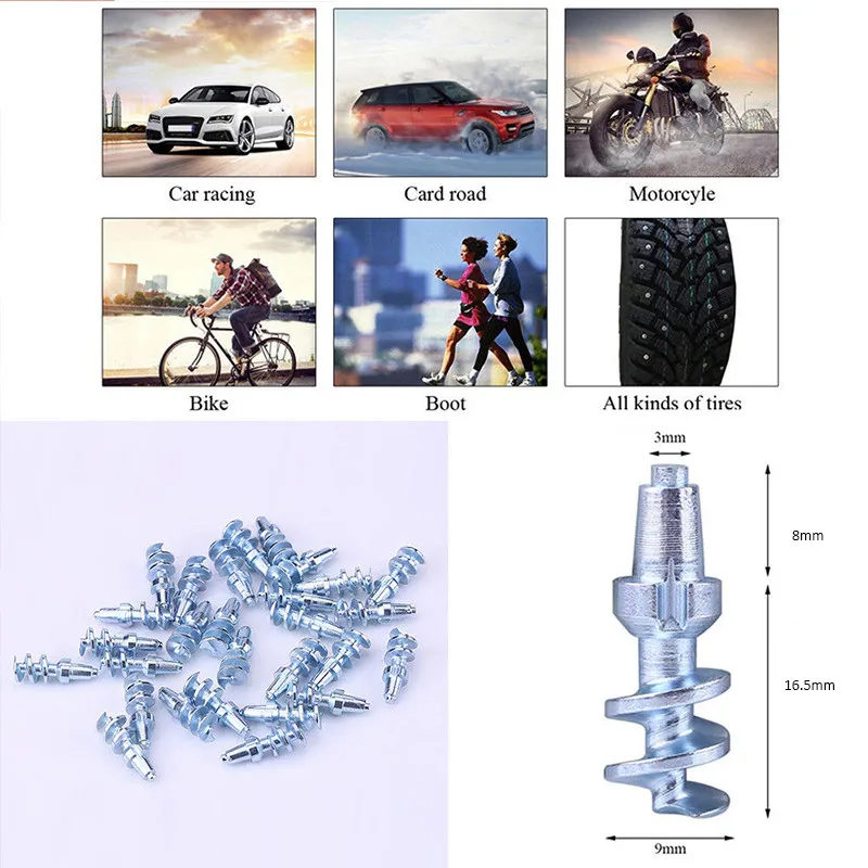 50 шт. 9 мм автомобильные шины Нескользящие шипы шины колеса цепи зимние стальные Universa