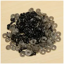 ABWE 100Pcs 6mm Black Plastic Safety Eye Washers For Teddy Toy Eyes Puppet Doll Craft