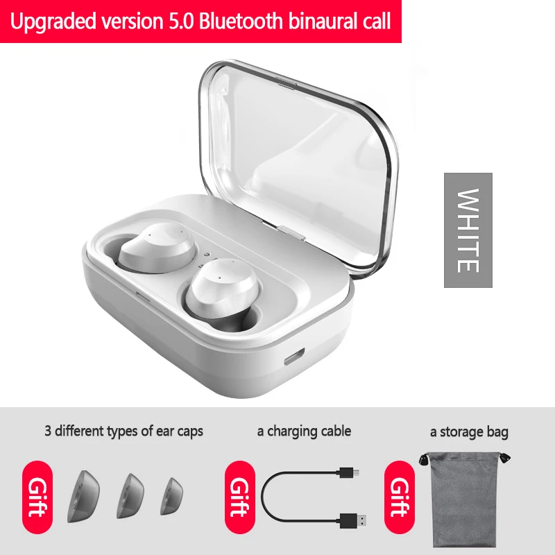 Оригинальные I23 Mini 5,0 3D спортивные беспроводные наушники-вкладыши Наушники Bluetooth гарнитура привод беспроводные Bluetooth наушники для бега - Цвет: Белый
