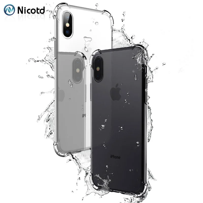 Чехол nicodd из ТПУ для iPhone XS Max, мягкий чехол, прозрачный тонкий чехол s для iPhone XS MAX XR X 7 PLUS 8 6 S, чехол, Кристальный силиконовый чехол, сумки