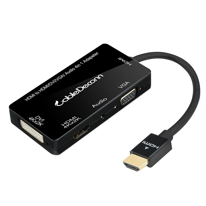 Кабель адаптер hdmi hub к vga dvi с преобразователем аудиовыхода Адаптерный кабель для