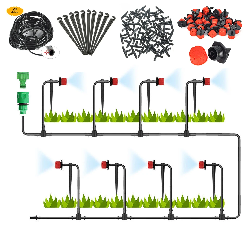 

NuoNuoWell 2019 DIY Micro Drip Irrigation System Plant Potted Self Watering Kits 20m Garden Hose Patio Greenhouse