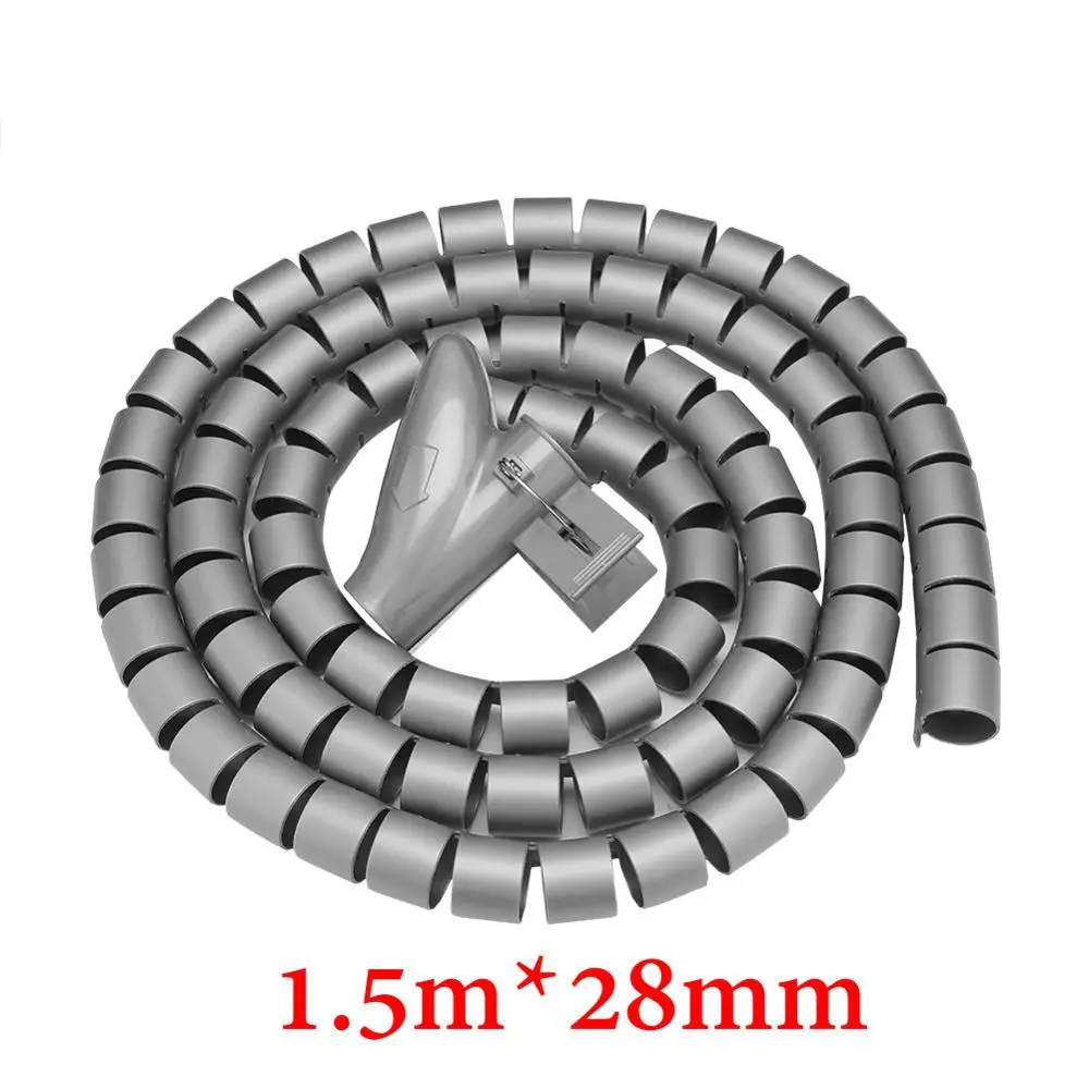 Гибкая спиральная трубка компьютерный шнур протектор устройства для сматывания кабеля наушники кабельный зажим Органайзер управление провода устройство для хранения - Цвет: 9