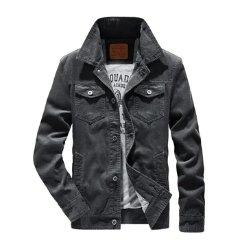 

2019 New Arrival bomber Motorcycle jacket Men High Quality Autumn Jean Corduroy Jacket Man Plus Size 4XL Fashion Coats Men Shirt