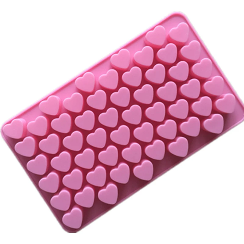

55 Holes Heart Shape Chocolate Candy Silicone Mould Decorating Cake Mold 3D Silicone Molds Pudding Making Tools 100% Handmade