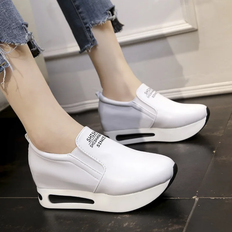 

2019 Platform Wedges Women's Sneakers Spring High Quality Breathable Height Increasing shoes women Casual Shoes