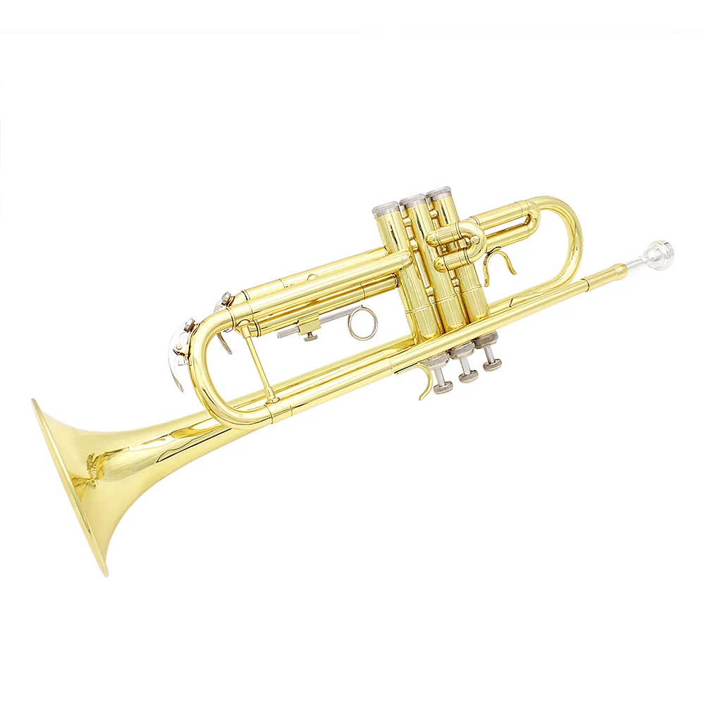 Латунная Труба Bb B плоская с мундштуком сумка тюнер немой подставка для трубы перчатки чистящие инструменты латунный инструмент