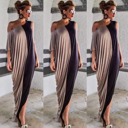 

2018 New Fashion Hot Sexy Women's Summer Boho Long Maxi Dress Party Beach Patchwork Asymmetrical Dress Sundress