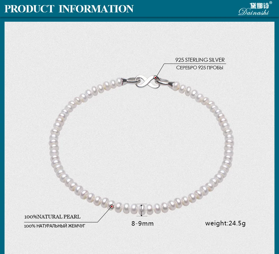 Dainashi classic and noble natural bread round pearl necklace with 925 silver accessories fine jewelry for party/wedding
