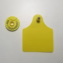 X100pcs низкочастотные животные RFID Ушные бирки, овца корова Свинья для идентификации животных визуальная метка FDX-B