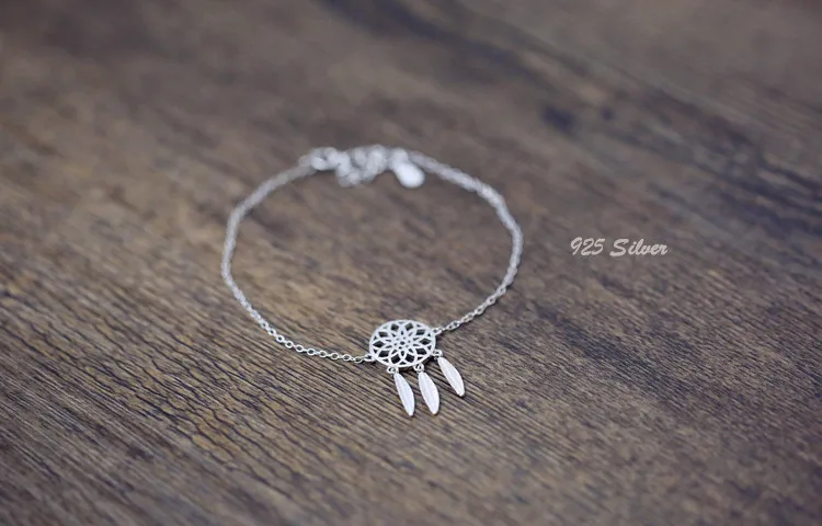 

sterling silver fashion ethnic feather bracelet female versatile jewelry CLB01