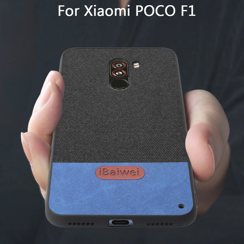 

Fabric Case For Xiaomi pocophone F1 Global Version Back Cover Luxury Fashion Poco F1 TPU Soft Edge Protection Silicone Funda Bag