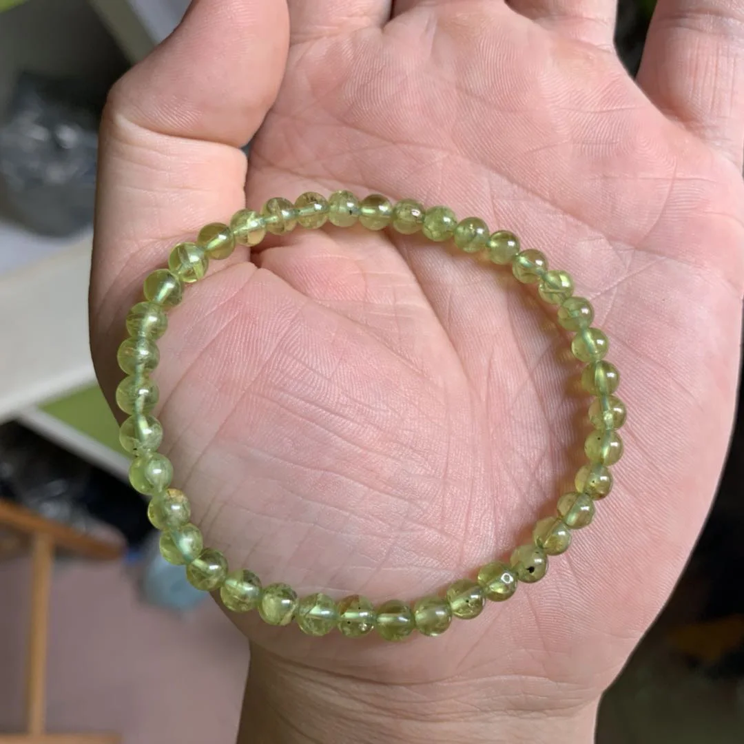 4 мм 5 мм 6 мм натуральный камень перидот браслет натуральный драгоценный камень ювелирный браслет DIY браслет для женщин для мужчин оптом