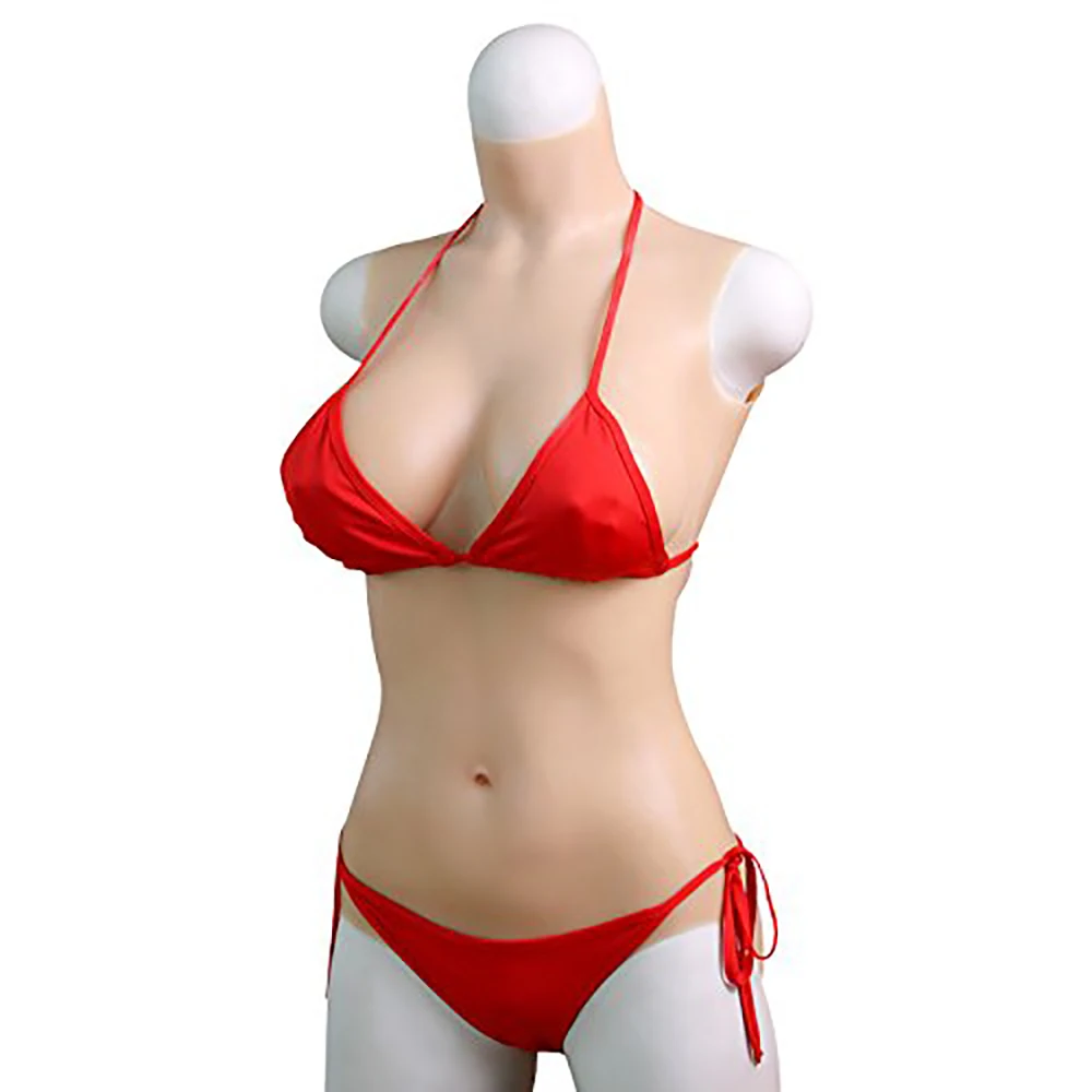 KOOMIHO Large Triangular Crossdresser Silicone Breasts Bodysuit Boobs Falsos Silicone Transgender Fake Vagina Crossdress 3G